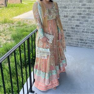 Pakistani Wedding Dress - peach